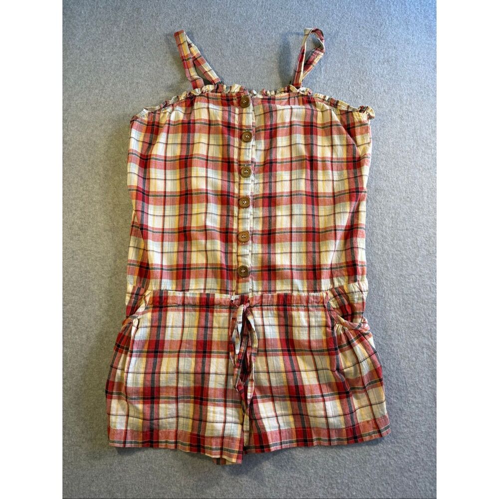 Y2K cottagecore 90’s gingham plaid boho summer cotton romper by Passport M